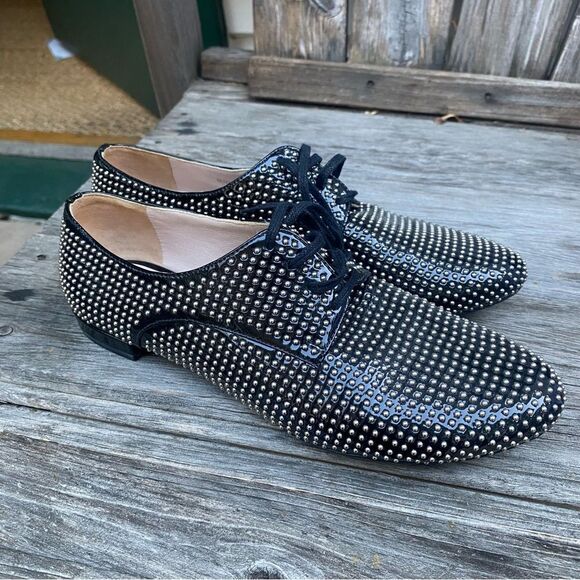 Miu Miu Patent Leather Studded Accents Oxfords Size: 6 | US6, 1T36 - Picture 11 of 11